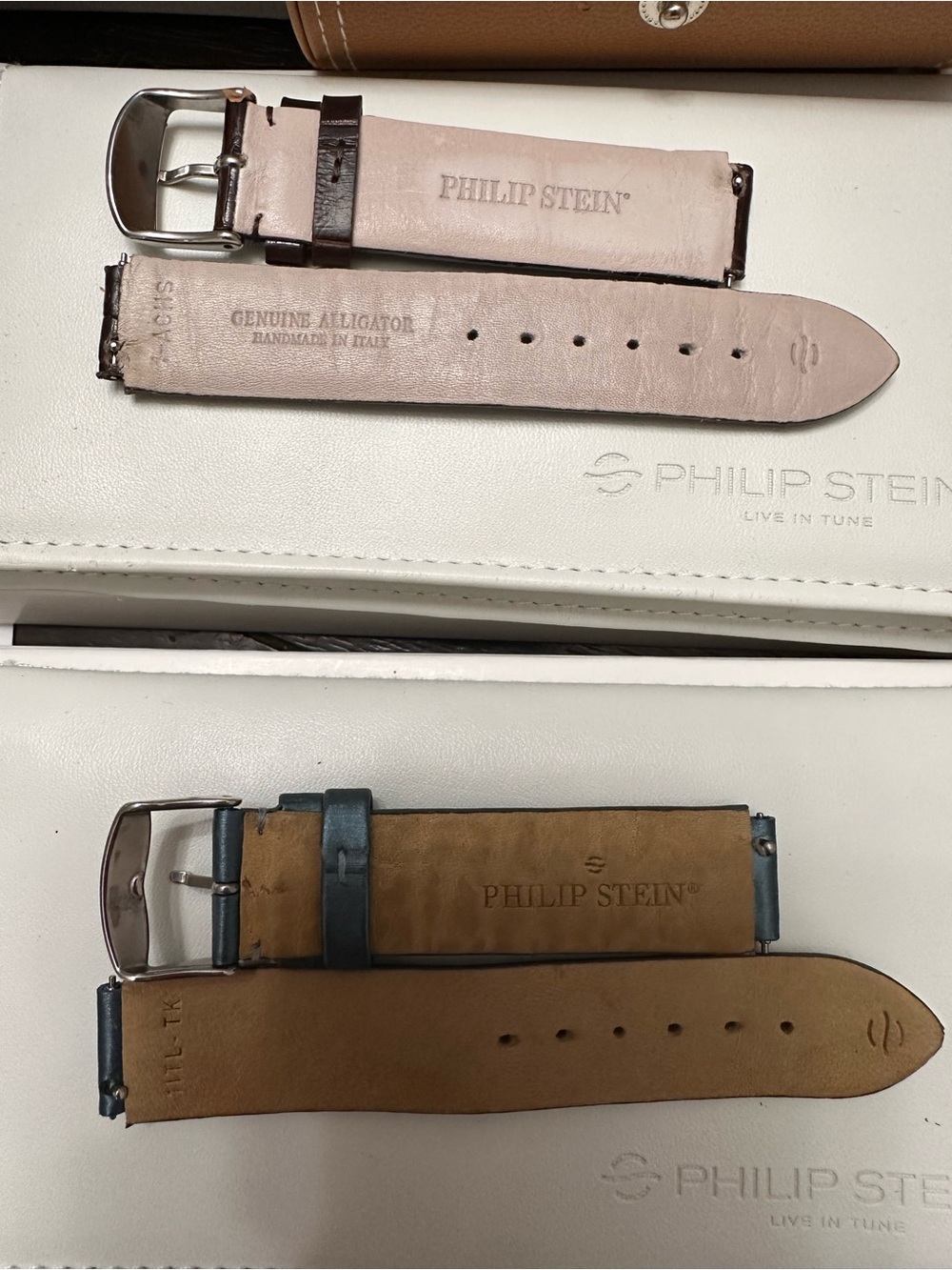 Philip Stein Signature Dual Time Diamond Watch Complete Set-5 Genuine Straps-box - Picture 6 of 16